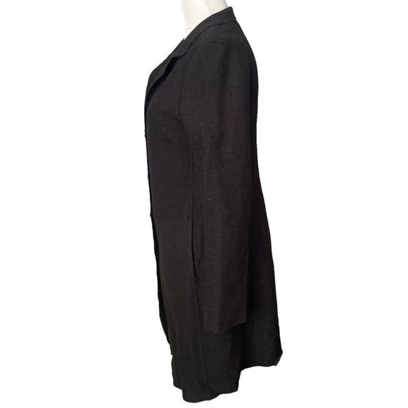 KUNA Ibis Coat Wool Alpaca Black Long Sleeve Button Front Lightweight Coat - Picture 8 of 13